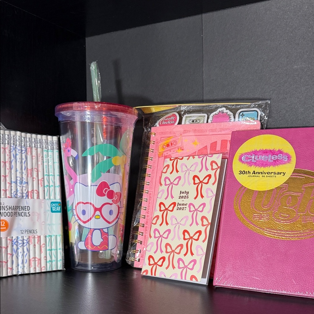 Hello Kitty Pink and Red Tumbler with Straw
